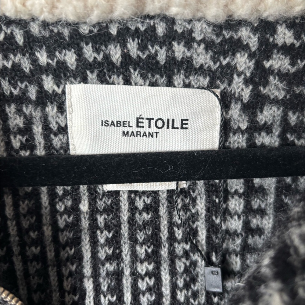 Isabel Marant Etoile Black and White Plaid Cape - Picture 2 of 9